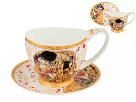 Filiżanka ze spodkiem 0,35 L Carmani -  Gustav Klimt, Pocałunek 33.532-3052