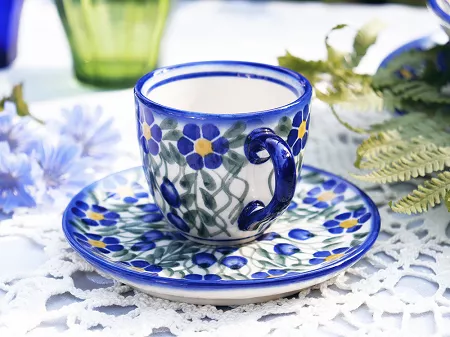 Filiżanka ze spodkiem do espresso 0,11 L / 12,5 cm Bolesławiec - Sadzawka Milicka