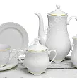 Garnitur do kawy na 12 osób (39el) Ćmielów - Rococo 3604 ZŁOTA LINIA