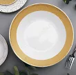 Serwis obiadowy na 12 osób (42 el) Ćmielów - Jenny Solaris White - Gold