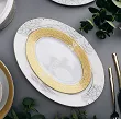 Serwis obiadowy na 12 osób (42 el) Ćmielów - Jenny Solaris White - Gold