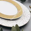 Serwis obiadowy na 12 osób (42 el) Ćmielów - Jenny Solaris White - Gold