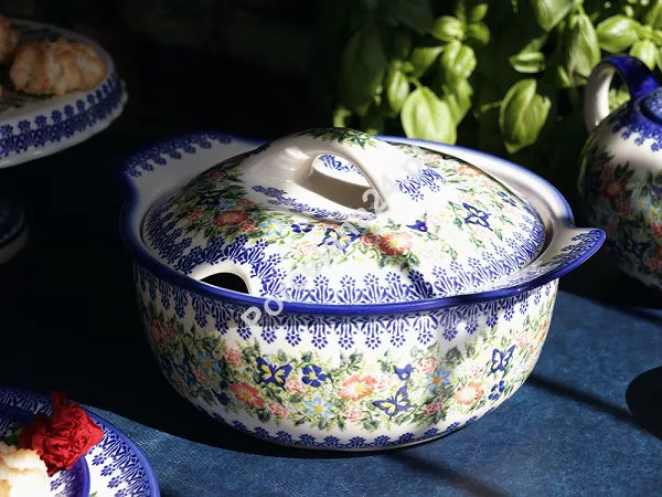 Waza 2,3 L Bolesławiec - Kwiatowy Ogród Waza 2,3 L Bolesławiec - Kwiatowy Ogród