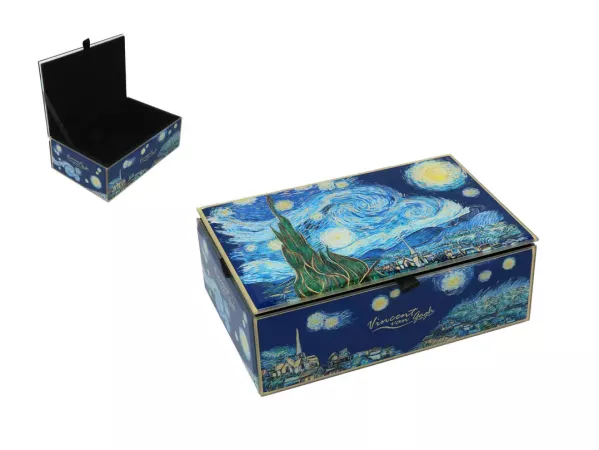 Szkatułka szlana na biżuterię 15 cm Carmani - V. van Gogh, Gwiaździsta Noc 33.195-9021 Szkatułka szlana na biżuterię 15 cm Carmani - V. van Gogh, Gwiaździsta Noc 33.195-9021