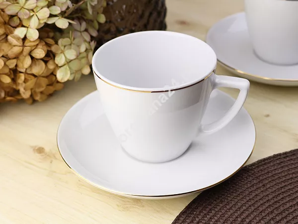 Filiżanka ze spodkiem 0,35 L/17,5 cm Waza - Modern WA-08z złota linia Filiżanka ze spodkiem 0,35 L/17,5 cm Waza - Modern WA-08z złota linia