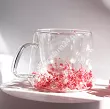 Szklanka termiczna z podwójną ścianką 0,18 L Ecarla - Hortensja Bloom Raspberry 20.SZK175