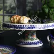 Patera na nodze 27 cm Bolesławiec - Kwiatowy Ogród