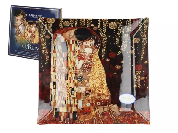 Talerz dekoracyjny 30x30 cm Carmani - Gustav Klimt, Pocałunek 33.198-1001 Talerz dekoracyjny 30x30 cm Carmani - Gustav Klimt, Pocałunek 33.198-1001