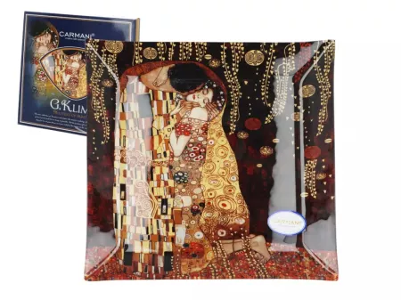 Talerz dekoracyjny 30x30 cm Carmani - Gustav Klimt, Pocałunek 33.198-1001