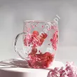 Szklanka termiczna z podwójną ścianką 0,3 L Ecarla - Flora Red 20.SZK204
