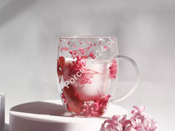 Szklanka termiczna z podwójną ścianką 0,3 L Ecarla - Flora Red 20.SZK204 Szklanka termiczna z podwójną ścianką 0,3 L Ecarla - Flora Red 20.SZK204