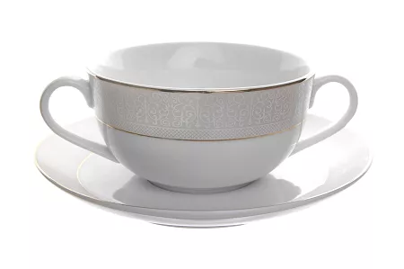 Bulionówka ze spodkiem 0,40 L / 16 cm Bogucice - Lido Gold 936