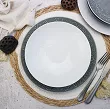 Komplet talerzy na 6 osób (18 el) Lubiana - Hanami Klasyczna Biel / Kamienna Szarość