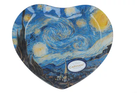 Talerz dekoracyjny w kształcie serca 24,5 cm Carmani - Vincent van Gogh, Gwieździsta noc 33.198-1426