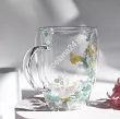 Szklanka termiczna z podwójną ścianką 0,3 L Ecarla - Hortensja Bloom Green 20.SZK179ZIE