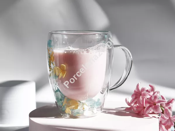 Szklanka termiczna z podwójną ścianką 0,3 L Ecarla - Hortensja Bloom Green 20.SZK179ZIE Szklanka termiczna z podwójną ścianką 0,3 L Ecarla - Hortensja Bloom Green 20.SZK179ZIE